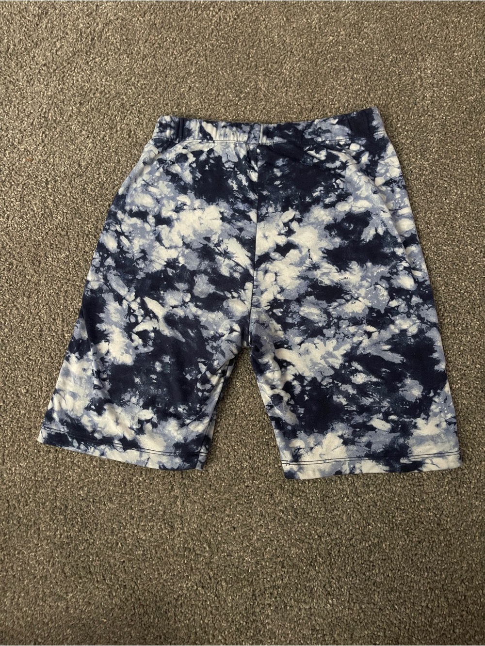 Good Luck Gem Navy and White Tie-Dye Athletic Shorts